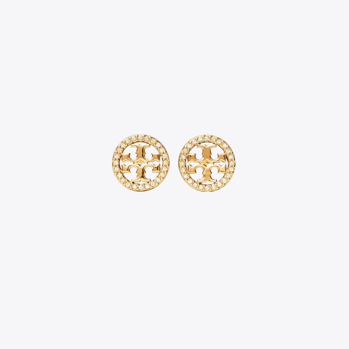 Tory Burch Icon pave circle stud earrings