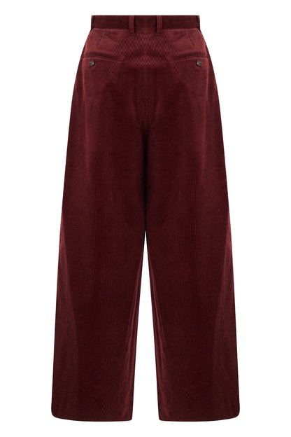 Wide-leg pants in ribbed fabric RTW
