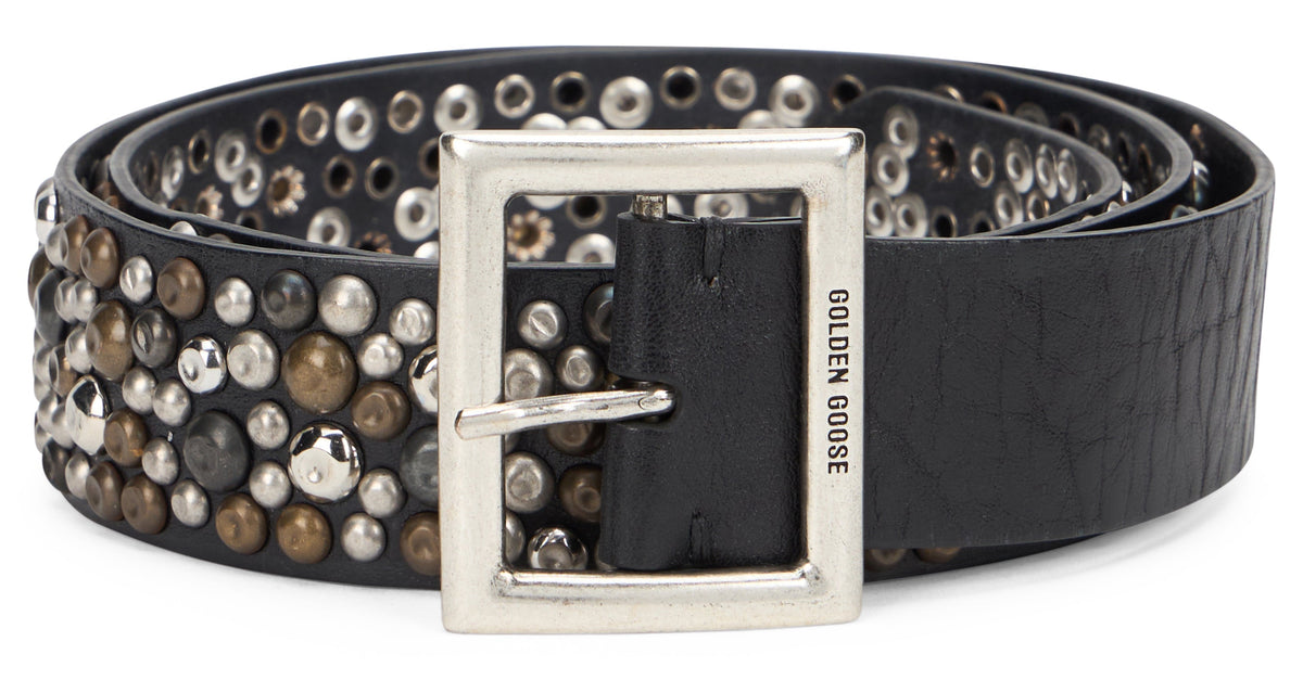 Leather belt with studs ACC