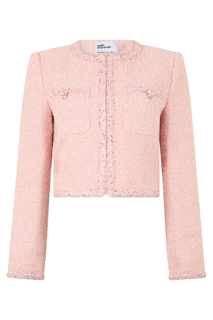 Self-Portrait Short round-neck jacket
