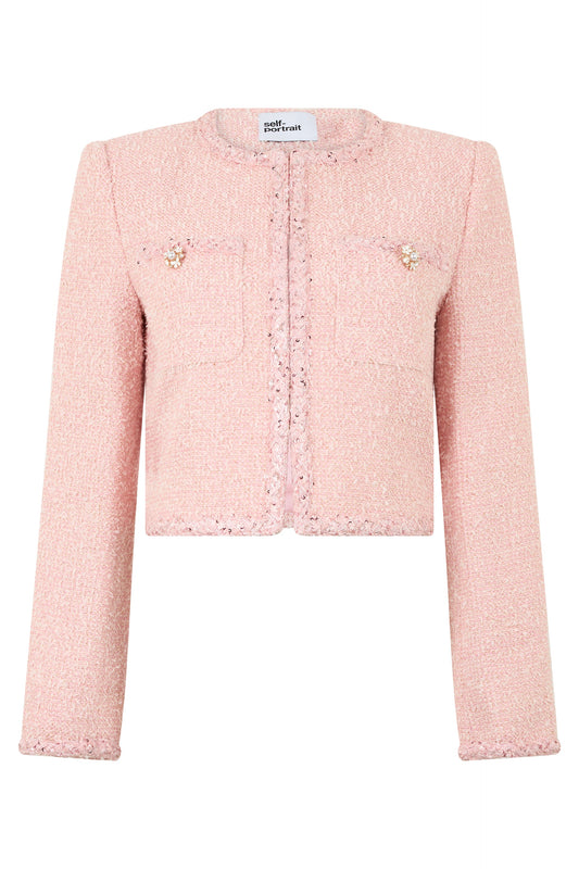 Self-Portrait Short round-neck jacket