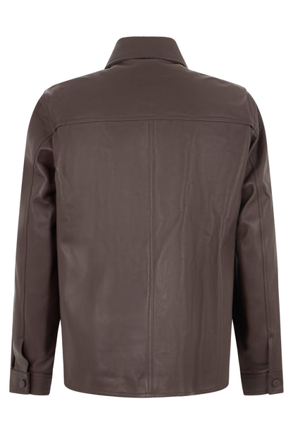 Leather jacket with buttons RTW