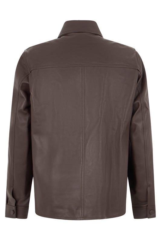 Leather jacket with buttons RTW