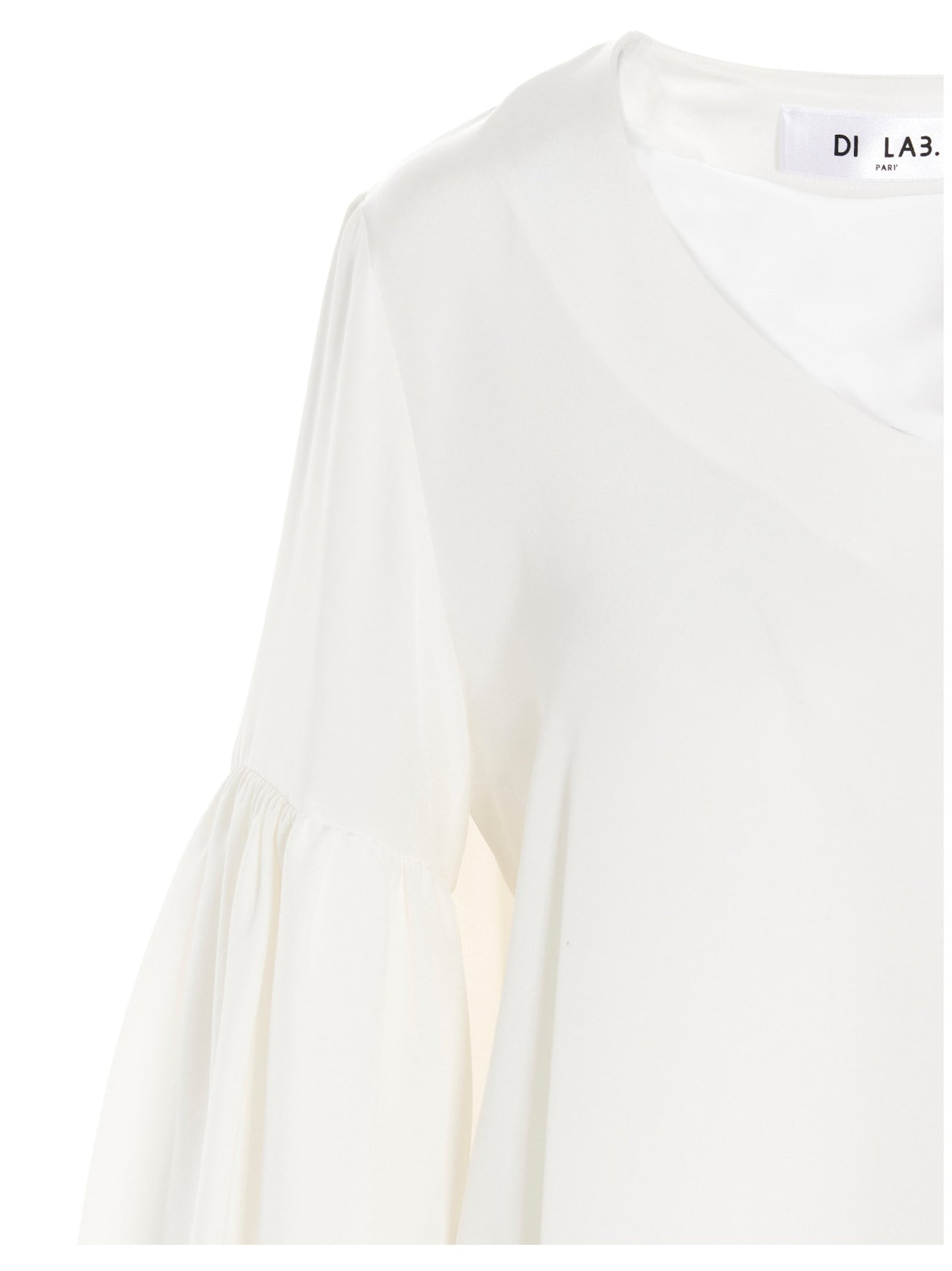 Puff-sleeve silk shirt Shirt, blouse