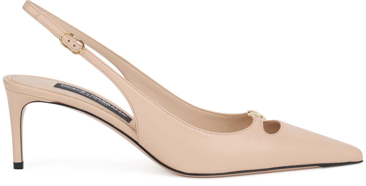 Leather pumps with logo SHOES