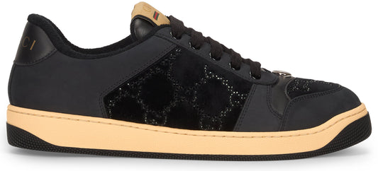 Sneakers Screener in leather and velvet monogram of rhinestones SHOES