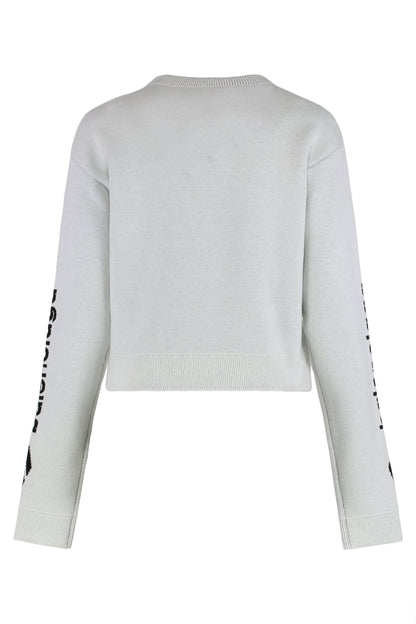Crew neck sweater in wool double face RTW