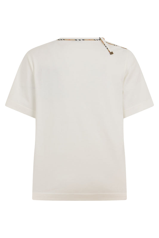 Burberry Short sleeve T-shirt with tartan trim