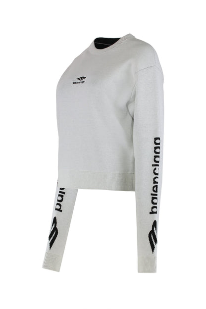Crew neck sweater in wool double face RTW