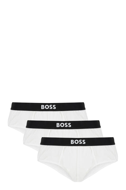 Set of three cotton briefs with logoed elastic band RTW