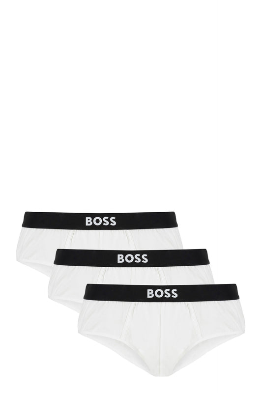 Set of three cotton briefs with logoed elastic band RTW