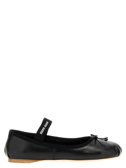Logo leather ballet flats Flat shoes