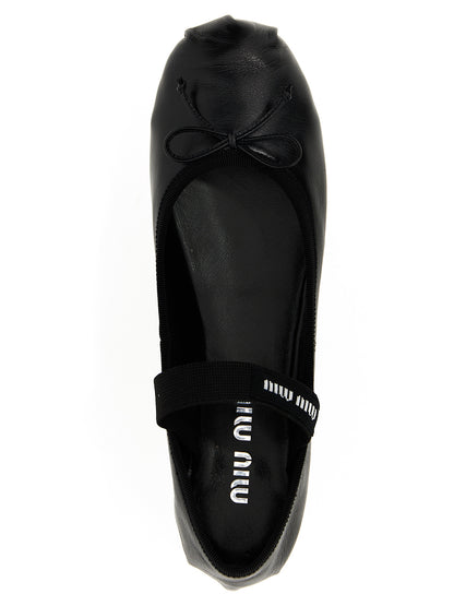Logo leather ballet flats Flat shoes