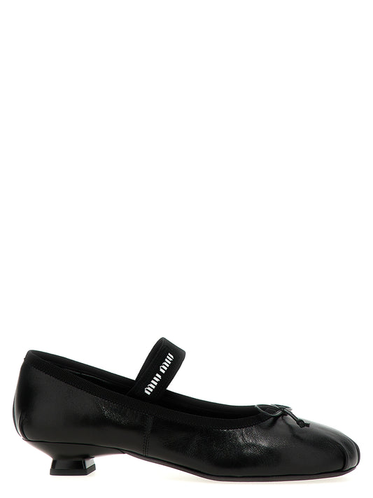 Logo bow ballet flats Pumps