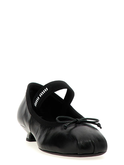 Logo bow ballet flats Pumps