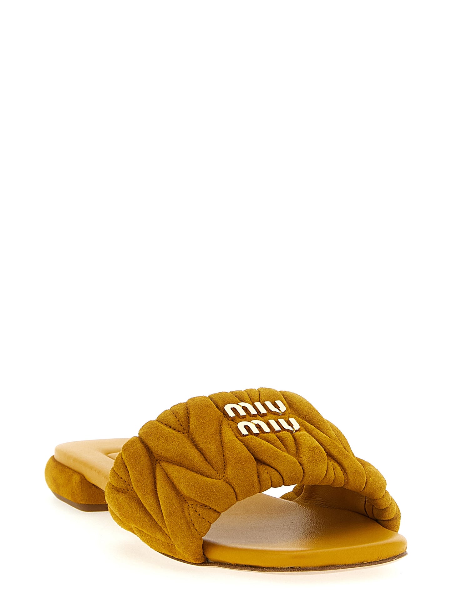 Matelassé suede slides Sandals