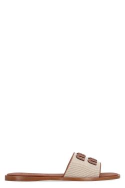 Miu Miu Slides with logo