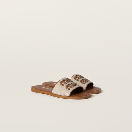 Miu Miu Slides with logo
