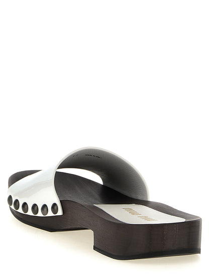 Patent clog Sandals
