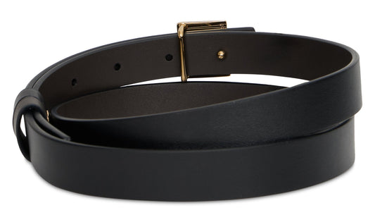 Leather belt with logo ACC