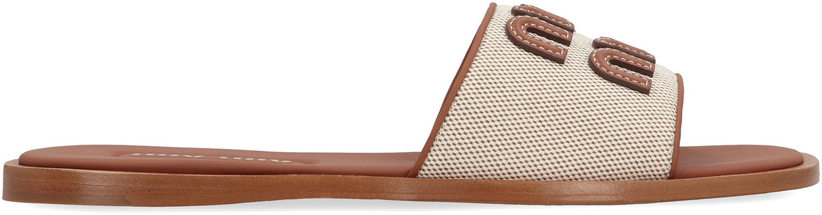 Miu Miu Slides with logo