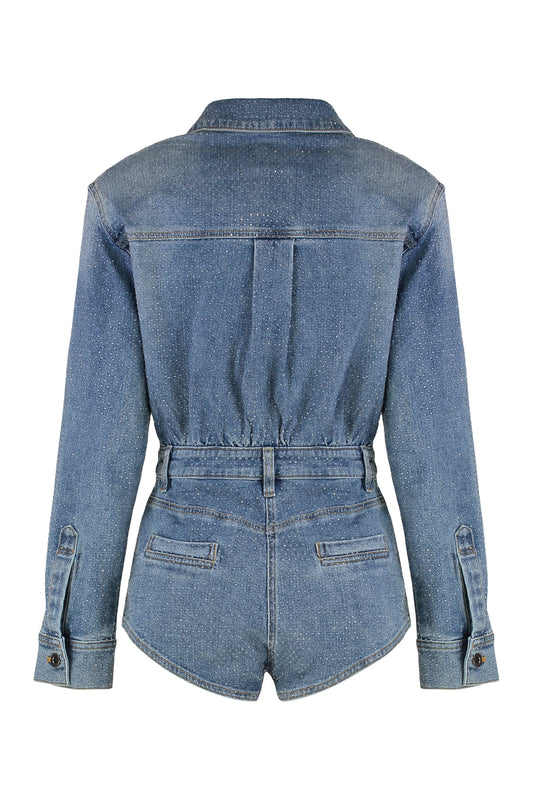 Denim jumpsuit with rhinestones RTW