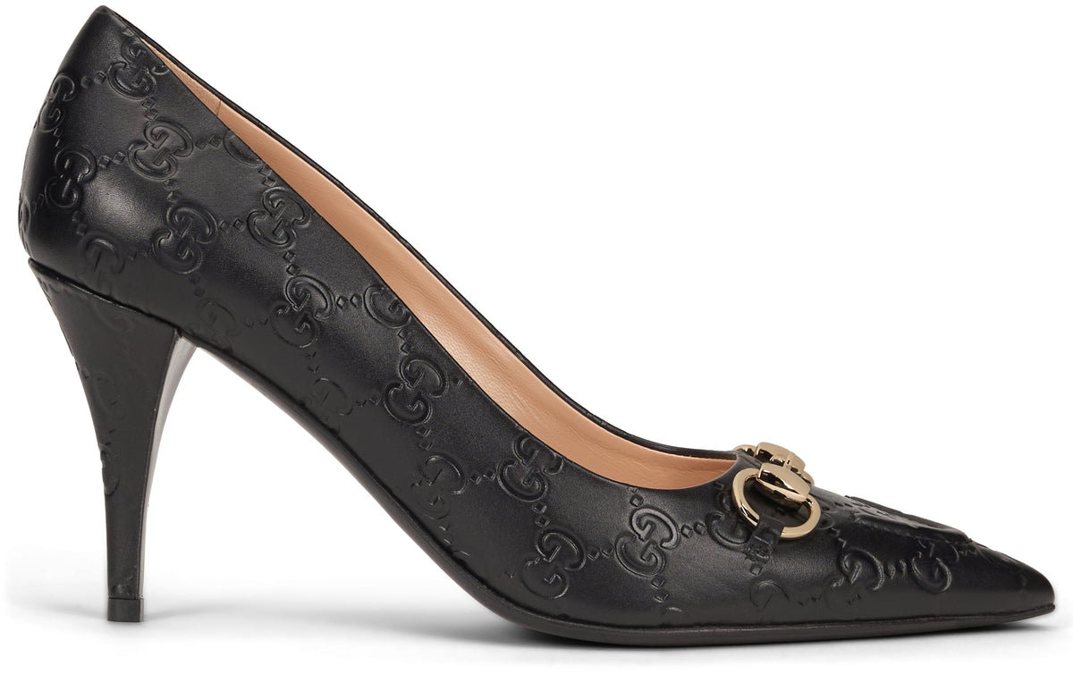 Décolleté Erin Gucci in leather with monogram RTW