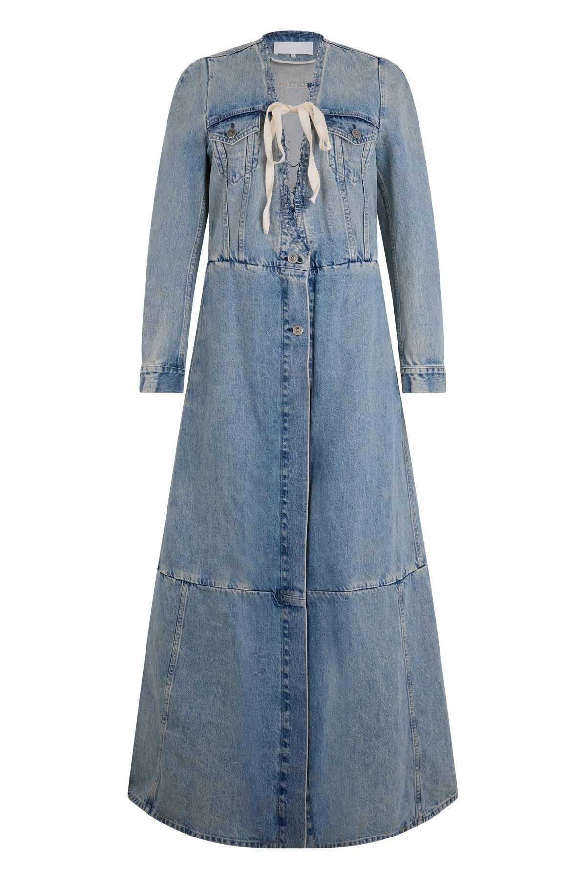 Long denim patchwork coat RTW