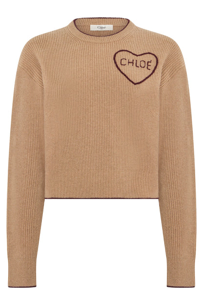 Wool and cashmere sweater with embroidery RTW
