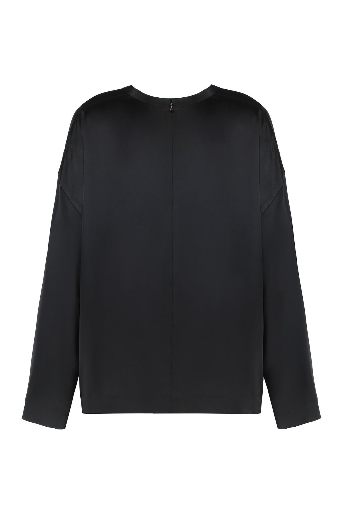 Square top in black satin RTW