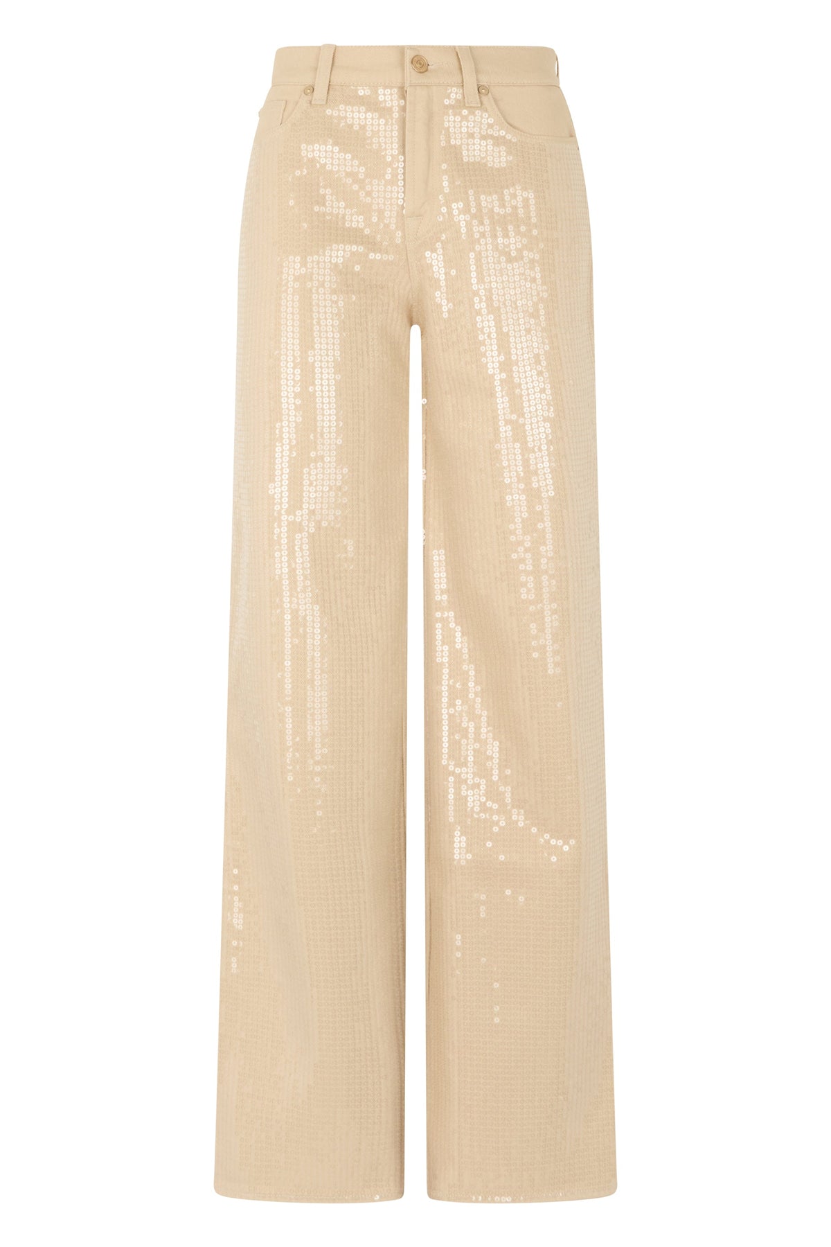 Cotton wide trousers with sequins RTW