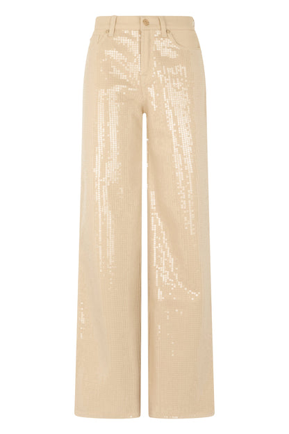 Cotton wide trousers with sequins RTW