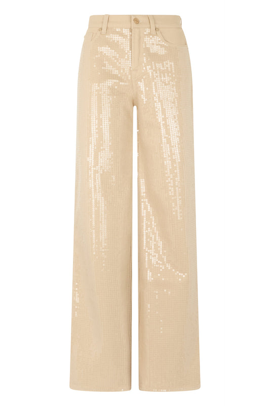 Cotton wide trousers with sequins RTW