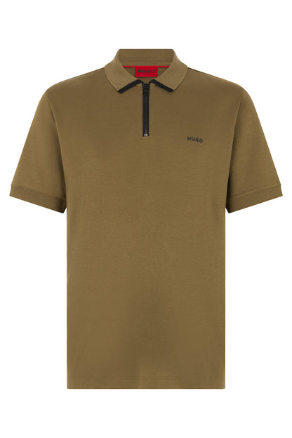 Cotton polo with zipper RTW