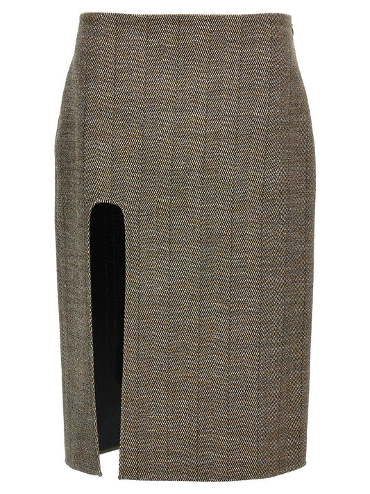 Slit tweed skirt Skirts