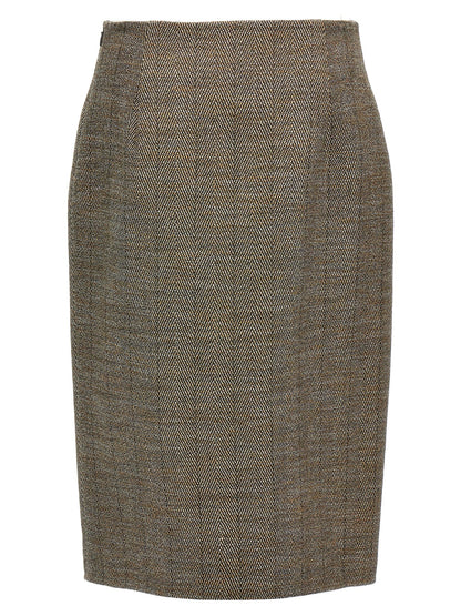 Slit tweed skirt Skirts