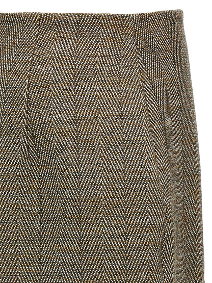 Slit tweed skirt Skirts