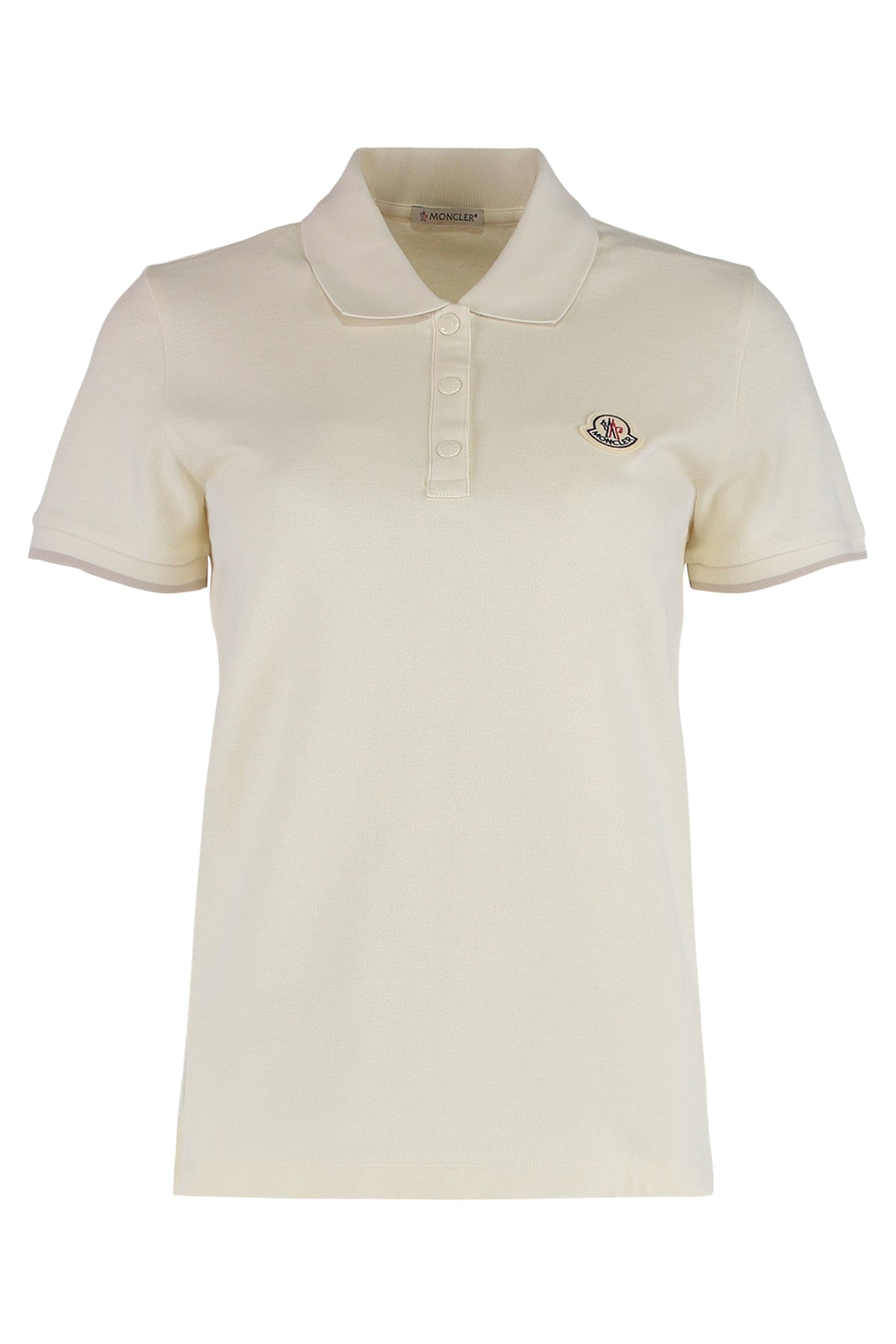 Moncler Pique cotton polo with logo
