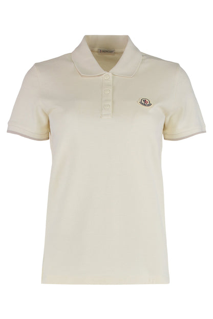 Moncler Pique cotton polo with logo