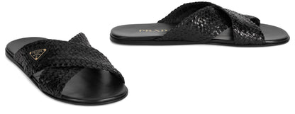 Woven leather sandals SHOES
