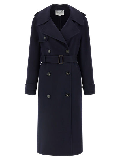 Double-breasted wool trench coat Coats, trench coats