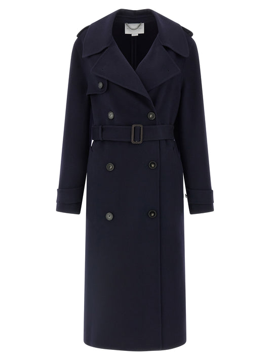 Double-breasted wool trench coat Coats, trench coats