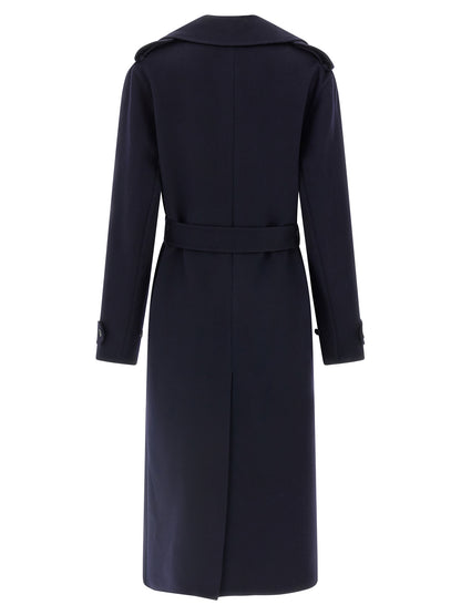 Double-breasted wool trench coat Coats, trench coats