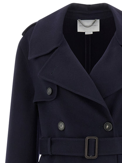 Double-breasted wool trench coat Coats, trench coats