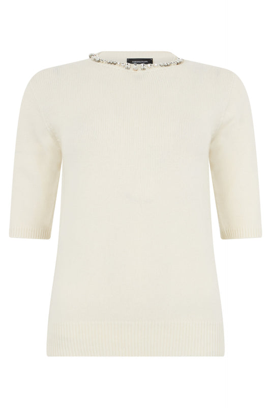 Crew neck shirt with applications RTW