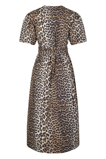 Cotton dress with leopard print RTW