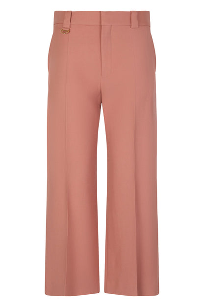 Flared pants in wool gabardine RTW