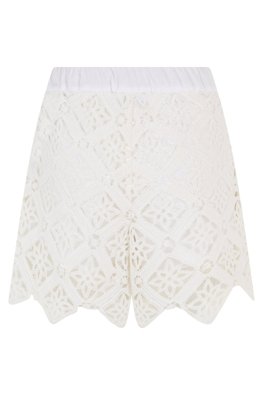 Crochet shorts with lace effect RTW