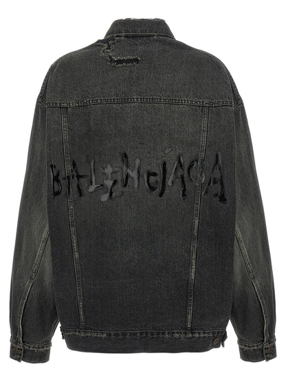Denim jacket with used effect Casual jackets, parka