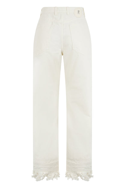 Straight jeans in cotton with fringes RTW